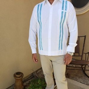 Guayabera Shirt Long Sleeve Fine Linen